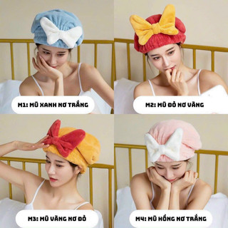 Mũ Ủ Khô Tóc Hình Nơ Siêu Thấm Hút