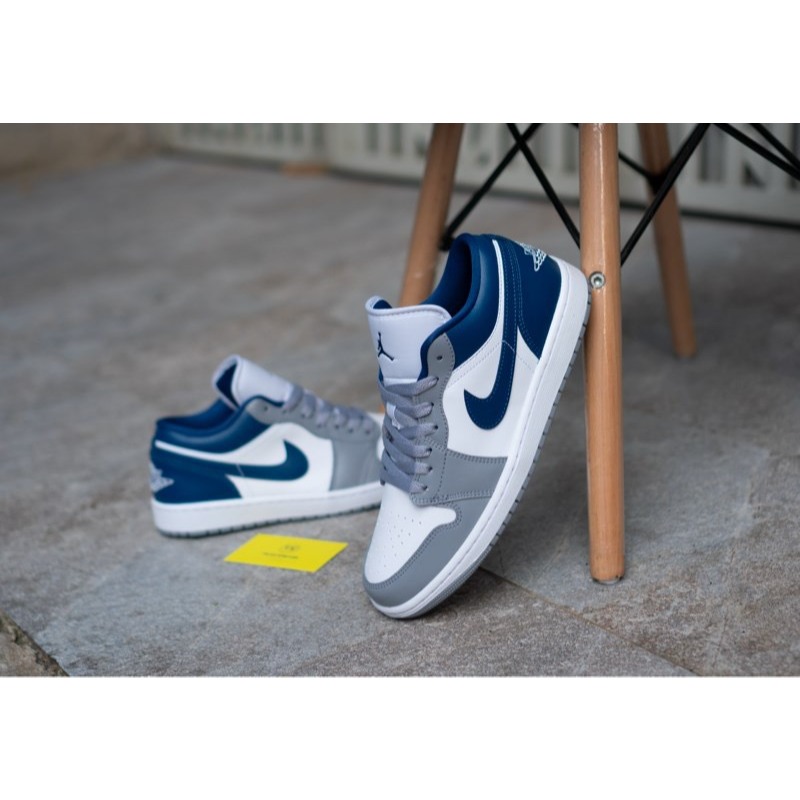 Giày Nike_Jordan Low 1 Stealth French Blue ,Giày Jordan Low 1 Mũi Xám Gót Xanh Bản Đẹp Đầy Đủ Size Full Bill Box | BigBuy360 - bigbuy360.vn