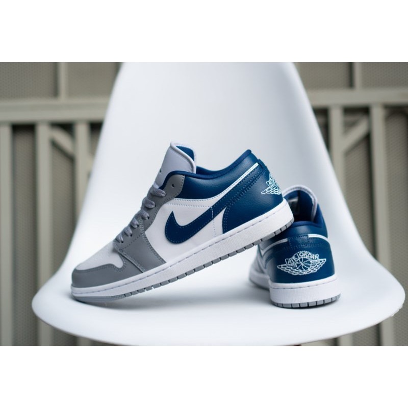 Giày Nike_Jordan Low 1 Stealth French Blue ,Giày Jordan Low 1 Mũi Xám Gót Xanh Bản Đẹp Đầy Đủ Size Full Bill Box | BigBuy360 - bigbuy360.vn