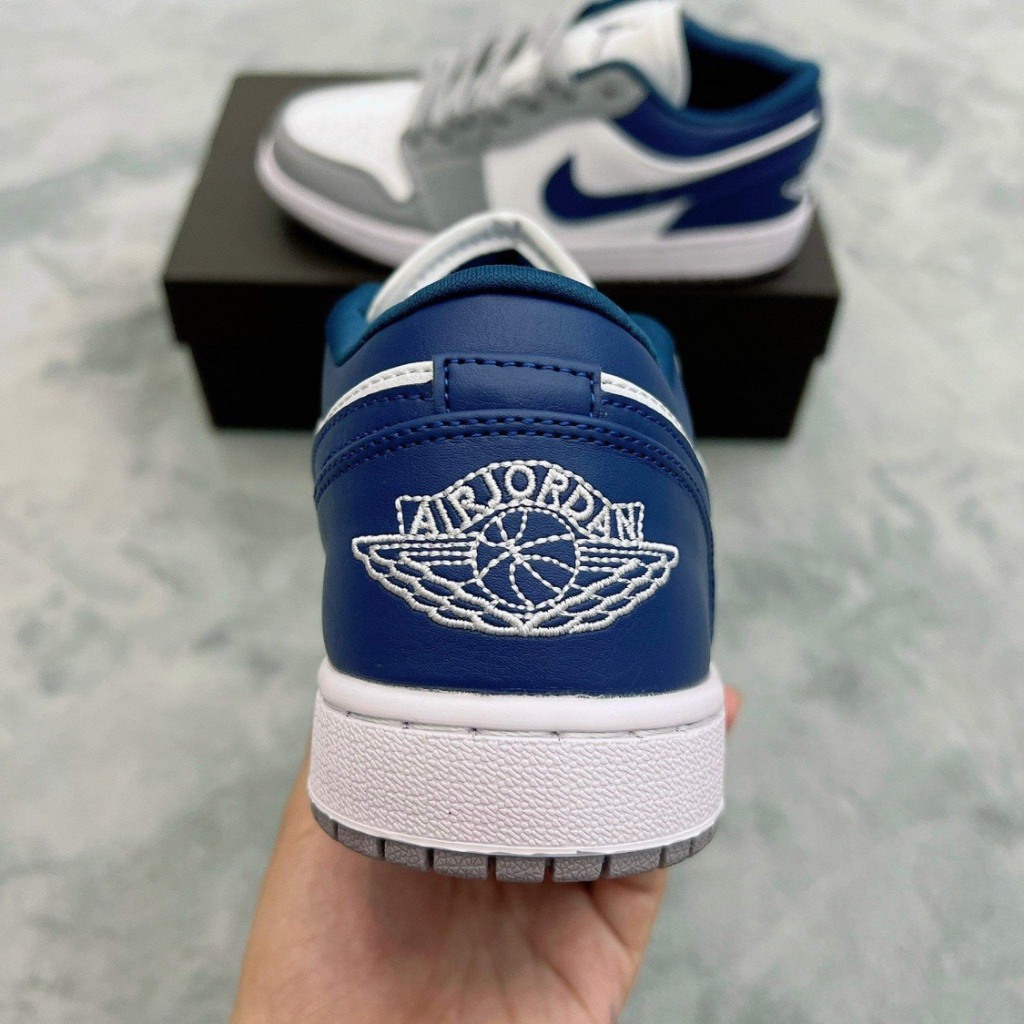 Giày Nike_Jordan Low 1 Stealth French Blue ,Giày Jordan Low 1 Mũi Xám Gót Xanh Bản Đẹp Đầy Đủ Size Full Bill Box | BigBuy360 - bigbuy360.vn
