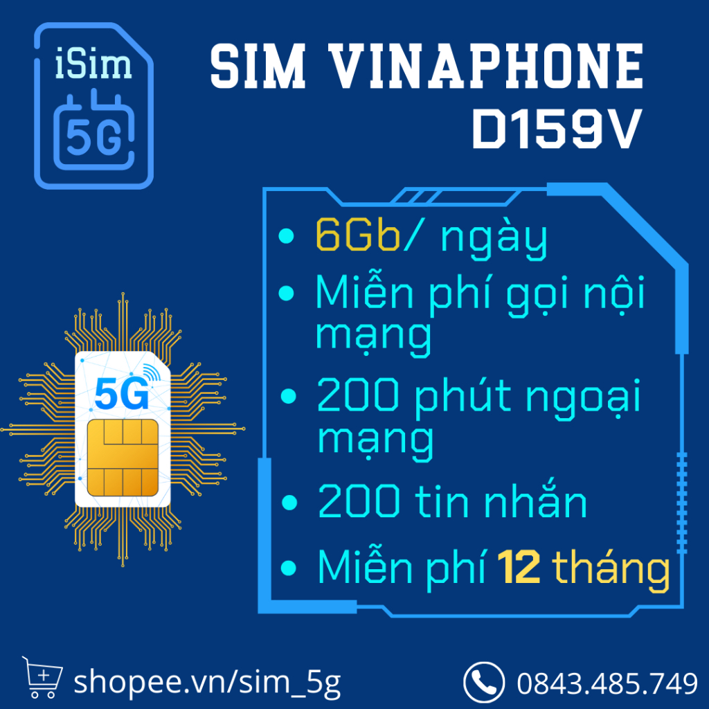 Sim Vinaphone D159V- 6gb/ngày