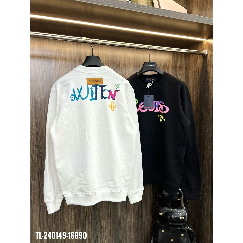 🔥Hot🔥Áo nỉ LV in chữ họa tiết thiết kế hot trend Nam nữ Thu Đông 2023