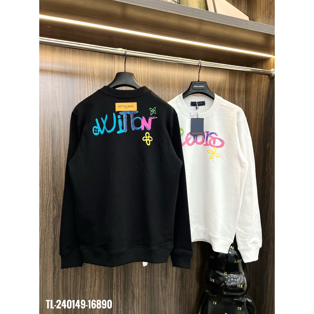 🔥Hot🔥Áo nỉ LV in chữ họa tiết thiết kế hot trend Nam nữ Thu Đông 2023