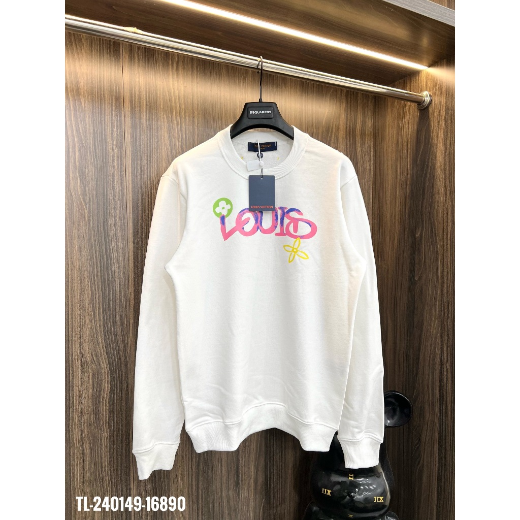 🔥Hot🔥Áo nỉ LV in chữ họa tiết thiết kế hot trend Nam nữ Thu Đông 2023