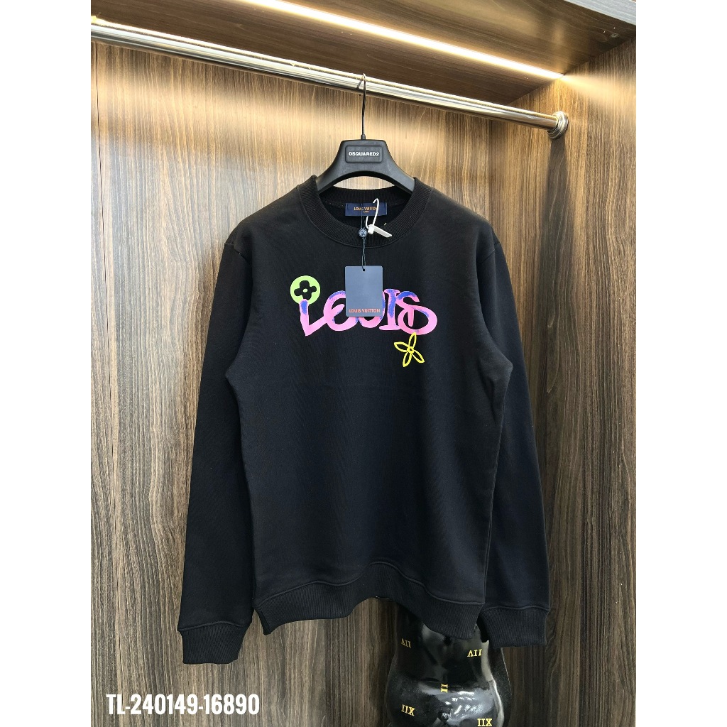 🔥Hot🔥Áo nỉ LV in chữ họa tiết thiết kế hot trend Nam nữ Thu Đông 2023