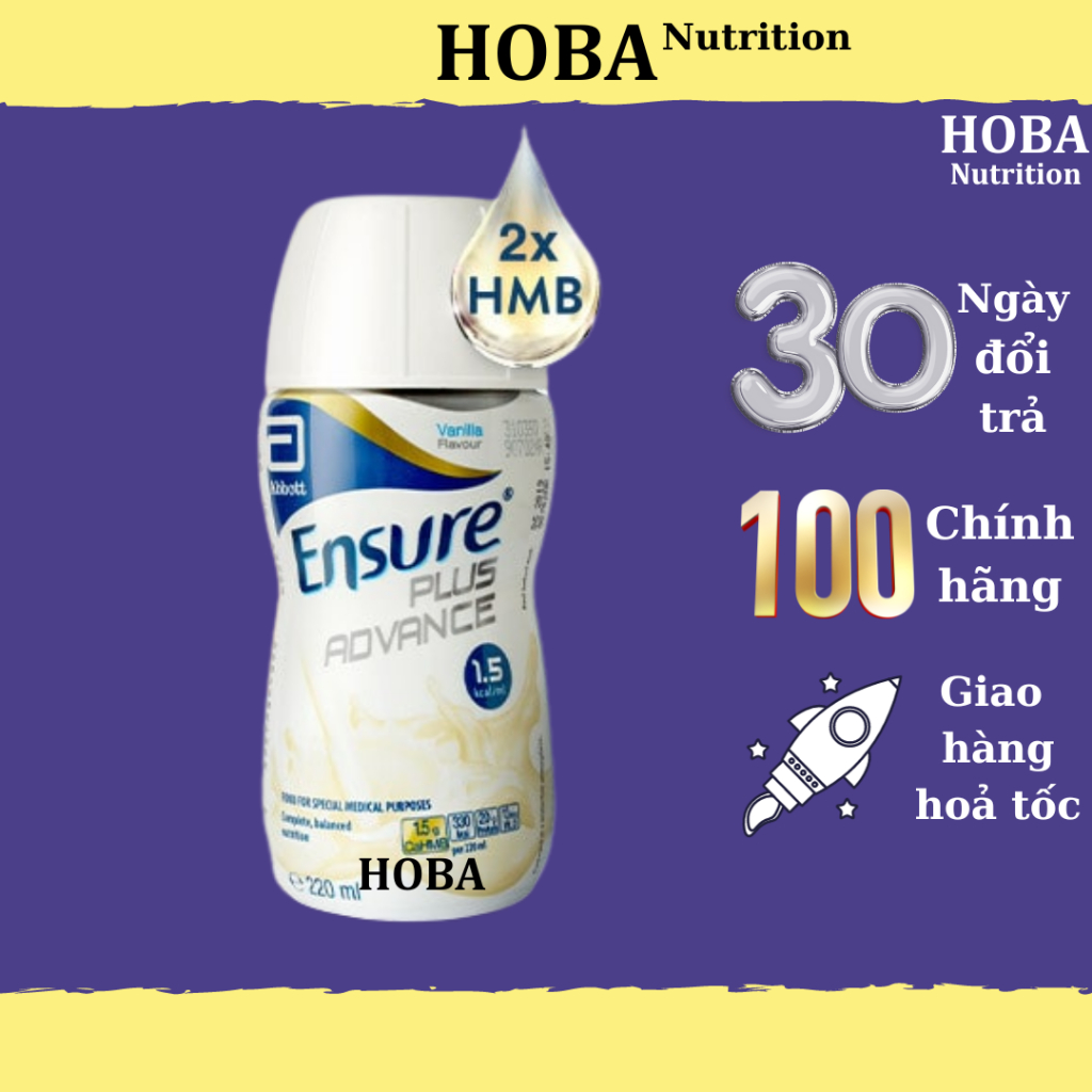 Sữa Ensure Plus Advance 220ml - Năng lượng cao 1,5kcal/1ml - Hàng chính hãng