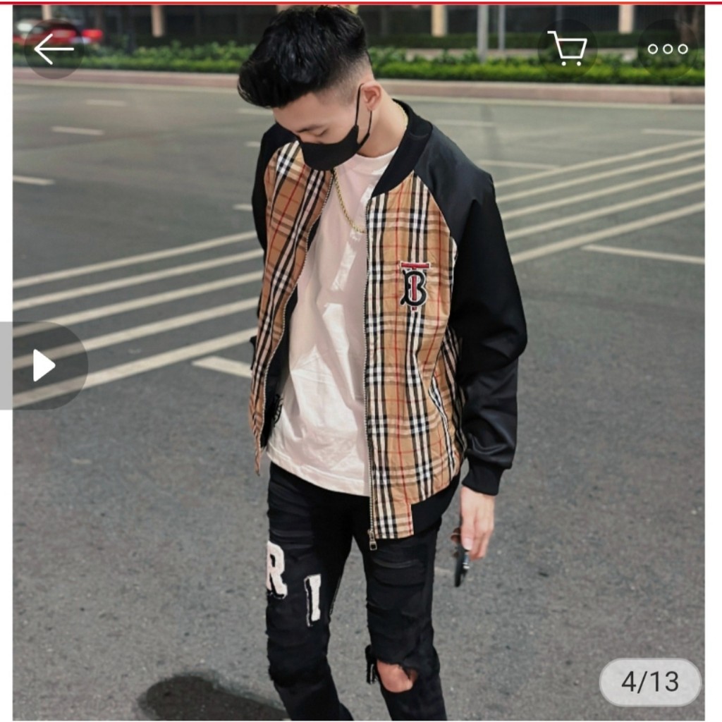 Áo khoác bomber Nam Nữ B.B.R kẻ vàng tay đen 2 lớp phối da unisex
