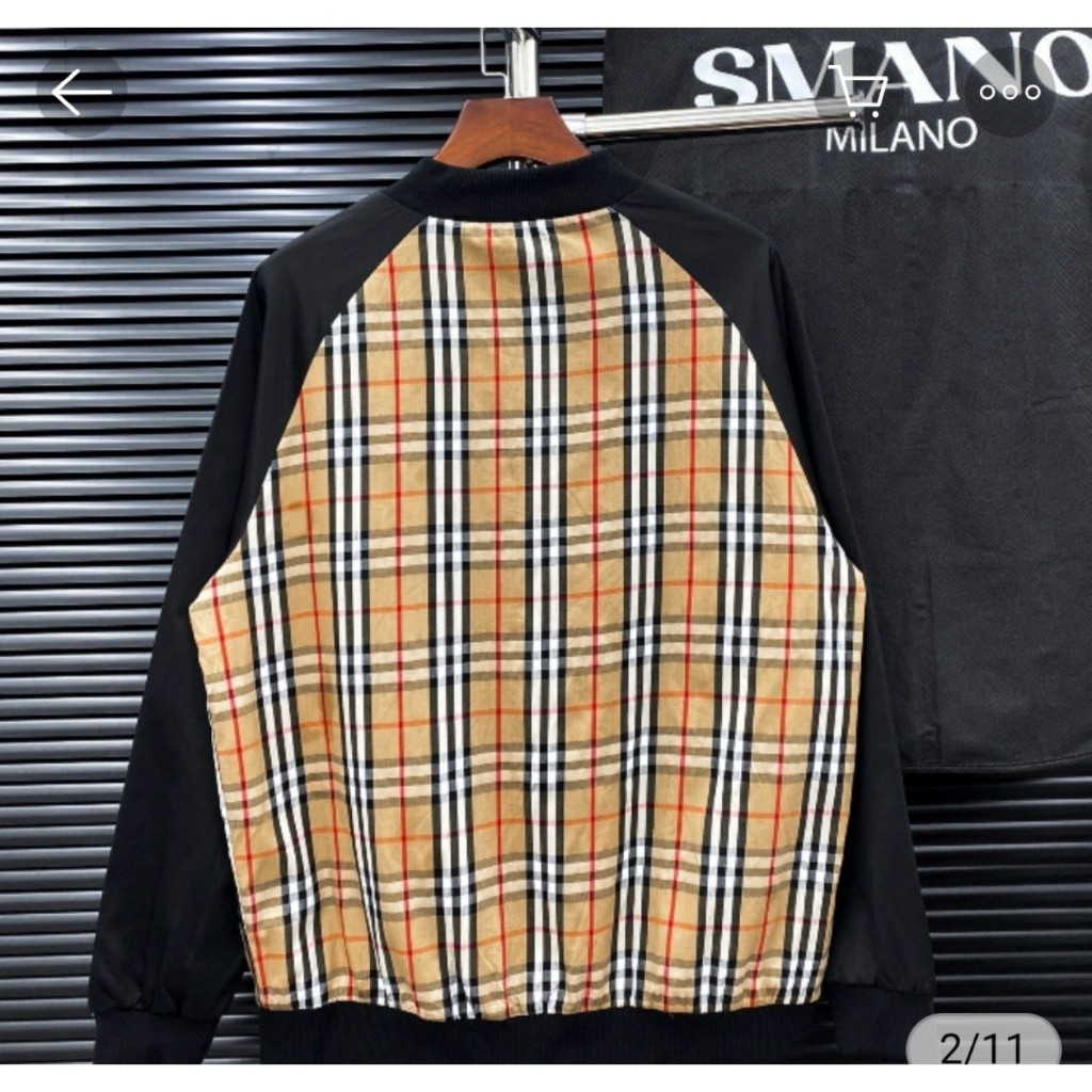 Áo khoác bomber Nam Nữ B.B.R kẻ vàng tay đen 2 lớp phối da unisex