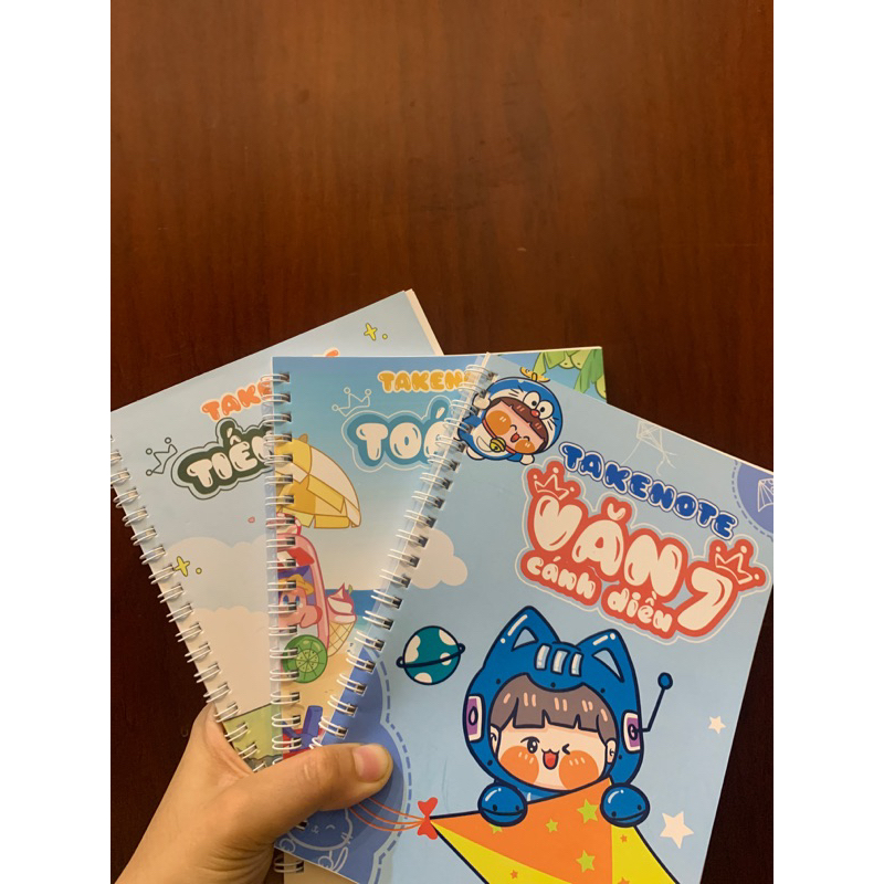 Combo 3q sổ takenote Toán 7, Văn 7 , Tiếng anh khổ giấy A5