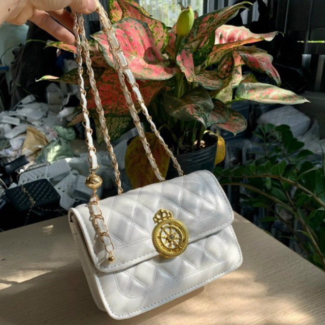 Túi xách đẹp khoá vương miện thời trang đeo chéo, đeo vai