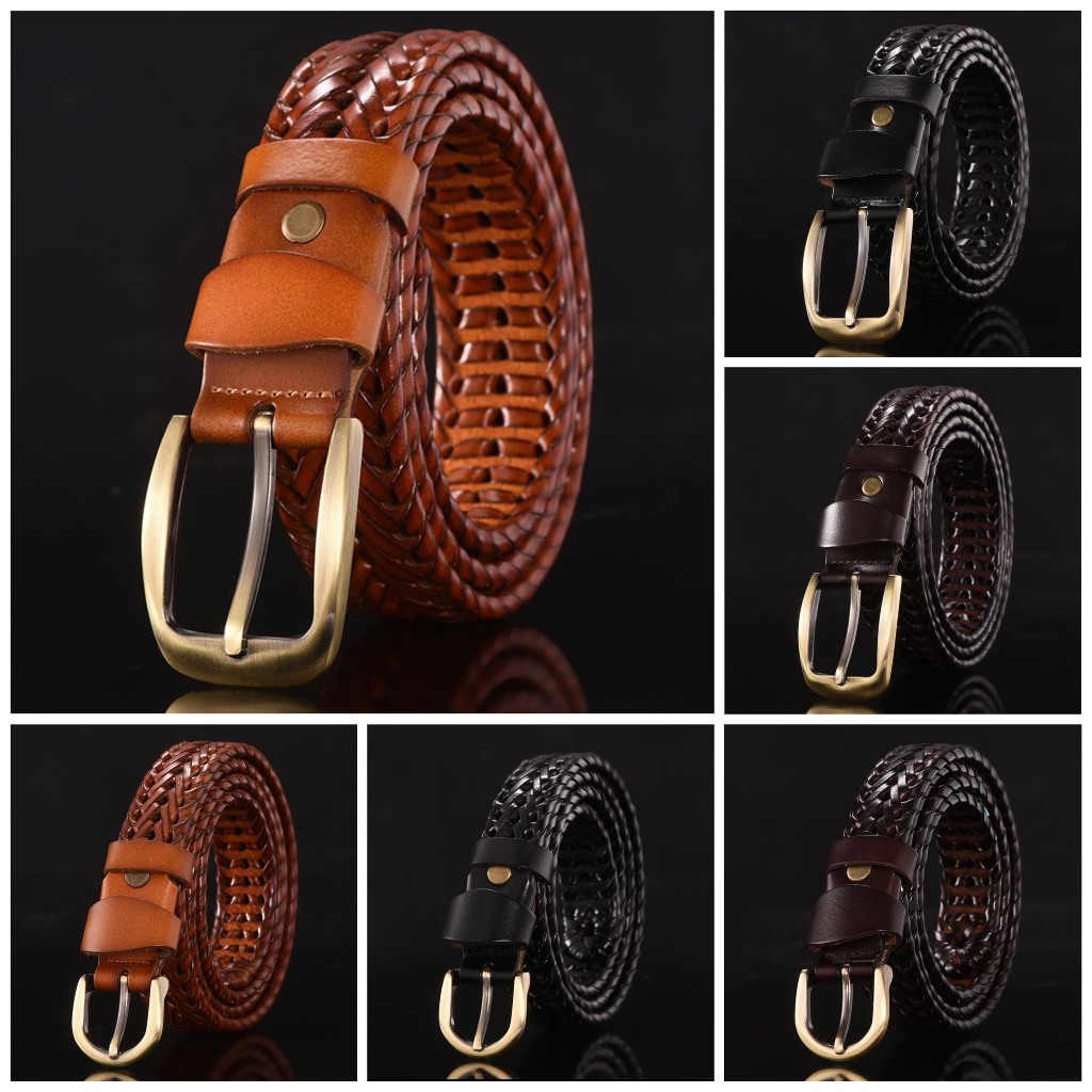 Thắt Lưng Da Bò Đan Chéo