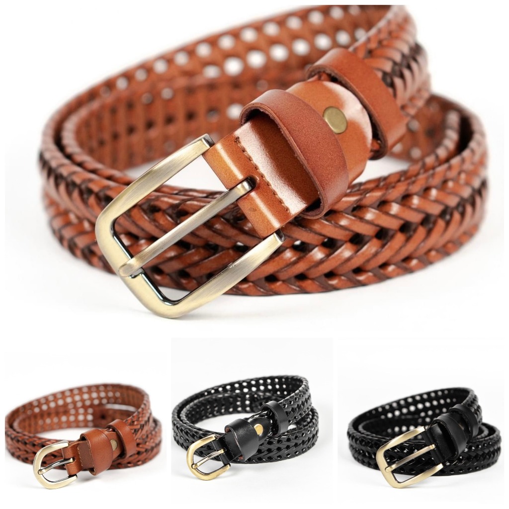 Thắt Lưng Da Bò Đan Chéo
