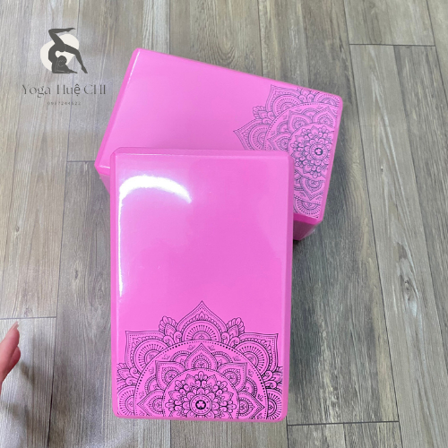 Combo Vòng Tập Yoga bản to 20cm, 2 gạch in hoa văn, 1 dây cotton họa tiết 1m8 hỗ trợ tập Yoga