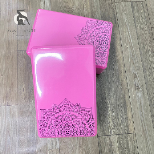 Combo Vòng Tập Yoga bản to 20cm, 2 gạch in hoa văn, 1 dây cotton họa tiết 1m8 hỗ trợ tập Yoga