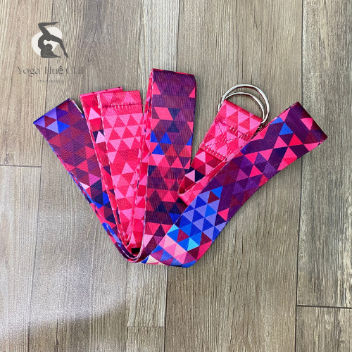 Combo Vòng Tập Yoga bản to 20cm, 2 gạch in hoa văn, 1 dây cotton họa tiết 1m8 hỗ trợ tập Yoga