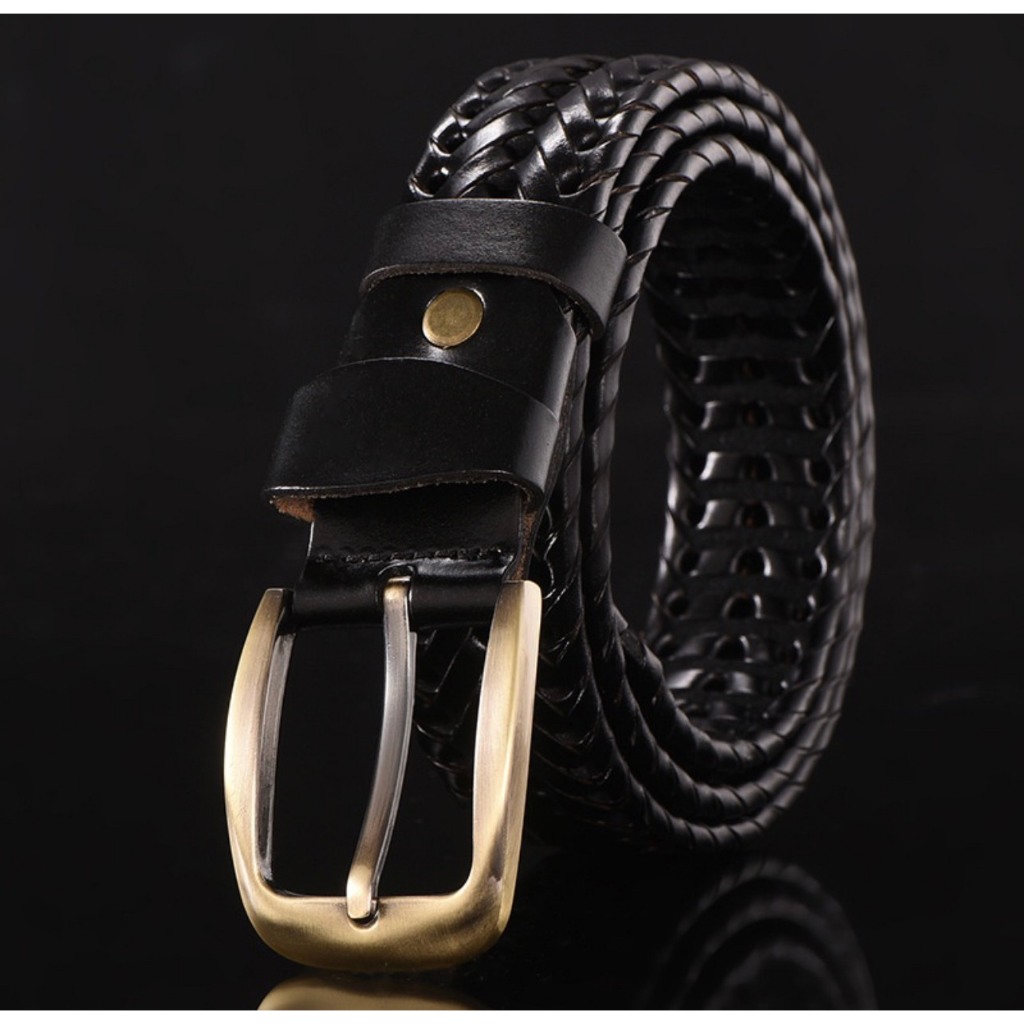 Thắt lưng Da Bò Đan Chéo SALE SALE 45% - Bản To Khóa Vuông