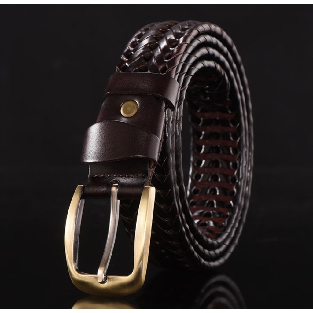 Thắt lưng Da Bò Đan Chéo SALE SALE 45% - Bản To Khóa Vuông