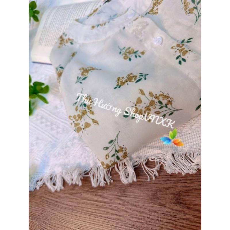 Áo sơ mi dài tay cổ trụ hoa Z .N .