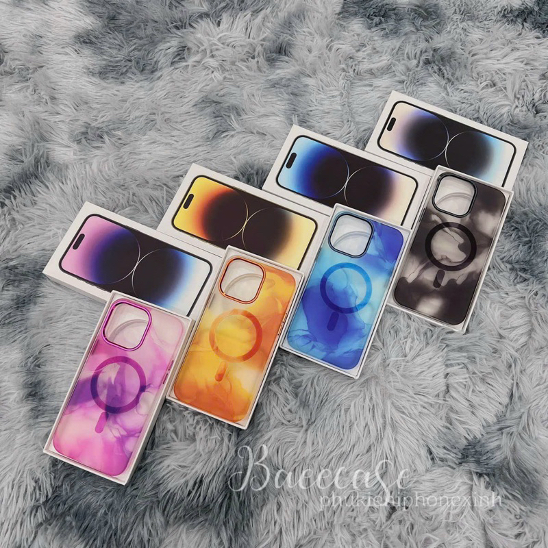 Ốp Likgus lưng nhám IMD hoạ tiết sương khói iphone 15 pro max/ ip14pro max