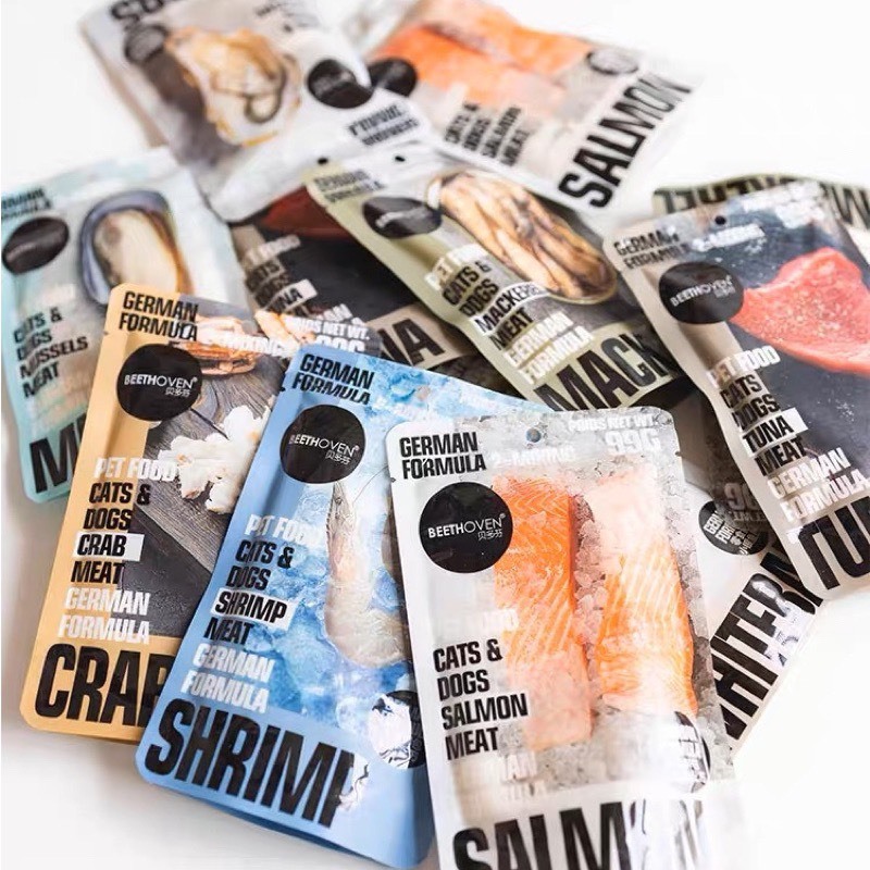 Pate Teb Beethoven Hải Sản Tươi Cao Cấp Cho Mèo Kén Ăn Gói 99G