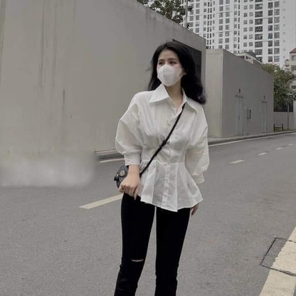 Áo sơ mi nữ HOASUMO CHIẾT EO TÔN DÁNG ÁO SƠ MI TRẮNG SANG Chảnh 2 màu SA640 HOASUMO