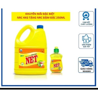 Can nước rửa chén Net 3.8kg tặng kèm chai nước rửa chén Net 250g