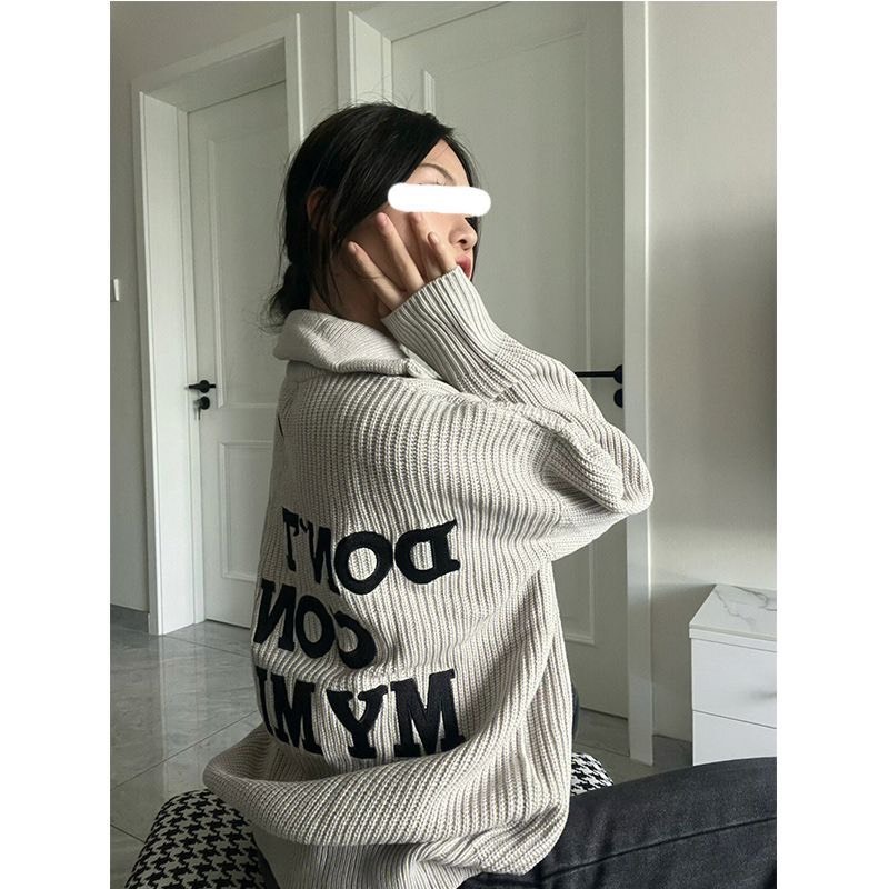 Áo Khoác Len Tăm Khóa Kéo Màu Xám Form Rộng Style Hàn Unisex Thời Trang Thu Đông 2023