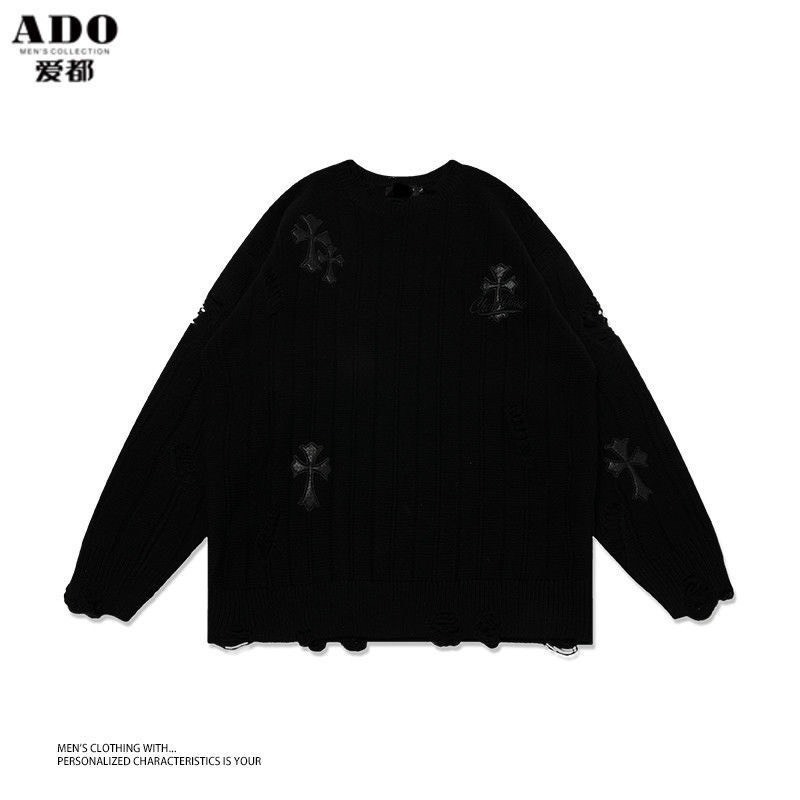 Áo Len Sweater Basic Unisex Nhiều Màu Họa Tiết Rách Thời Trang Thu Đông 2023