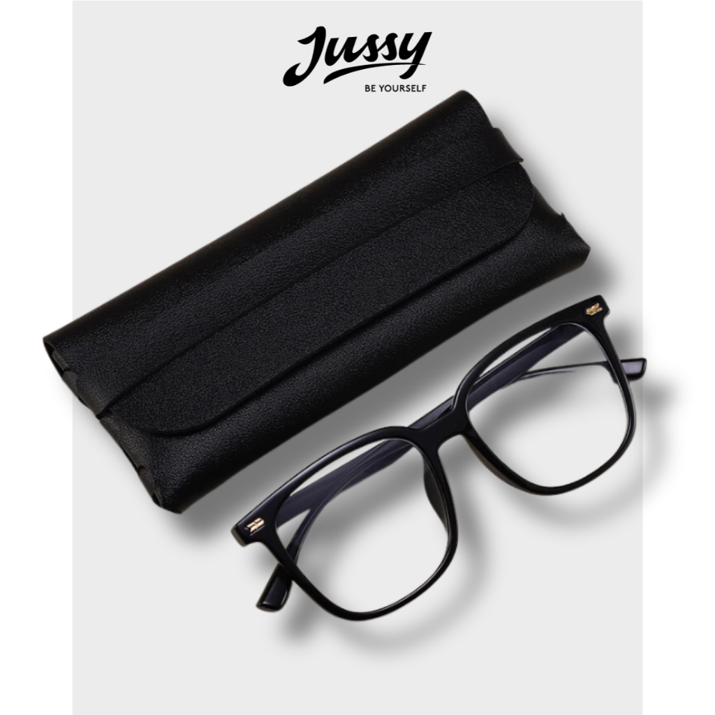 Bao Da Đựng Kính Cao Cấp Jussy Official Bao Đựng Mắt Kính Màu Đen Sang Trọng