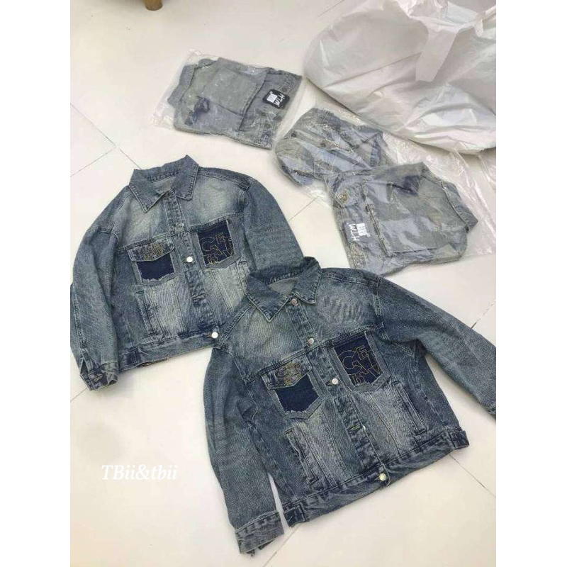 Áo khoác jean túi chữ hot hit qcl1