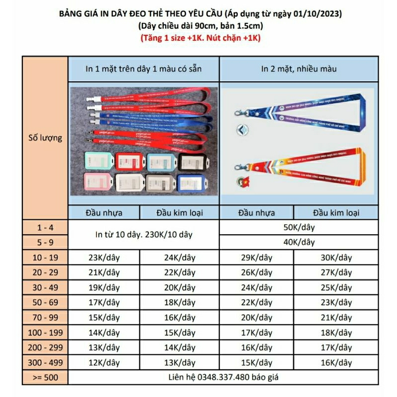 IN DÂY ĐEO THẺ THEO YÊU CẦU