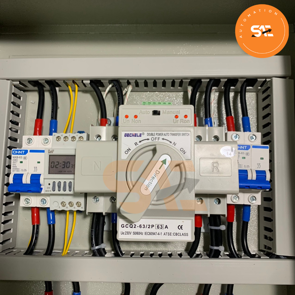 Tủ điện ATS 2P-125A tự động chuyển hai nguồn công tơ 15 ngày chịu tải cực cao cài đặt sẵn
