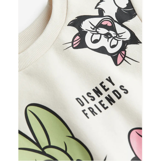 Áo nỉ trắng bé gái HM