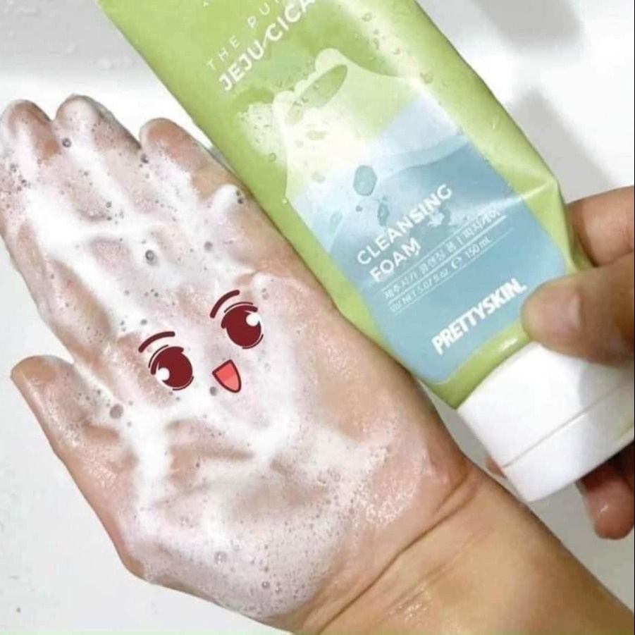 Sữa Rửa Mặt Prettyskin The Pure Jeju Cica Cleansing Foam Chiết Xuất Rau Má 150ml