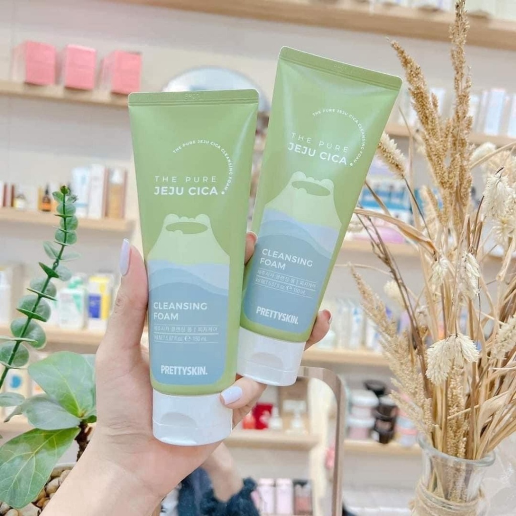 Sữa Rửa Mặt Prettyskin The Pure Jeju Cica Cleansing Foam Chiết Xuất Rau Má 150ml