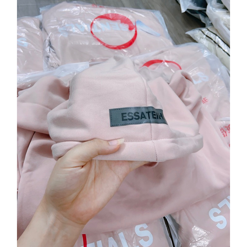 Áo hoodie hồng pastel lót nỉ lông mềm mịn ,dáng rộng hàng QC