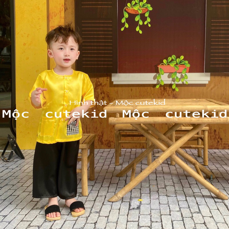 Bộ bà ba cho bé  - túi caro  - set đồ cho bé đi chơi, bộ quần áo đi chơi Lễ Hội cho bé