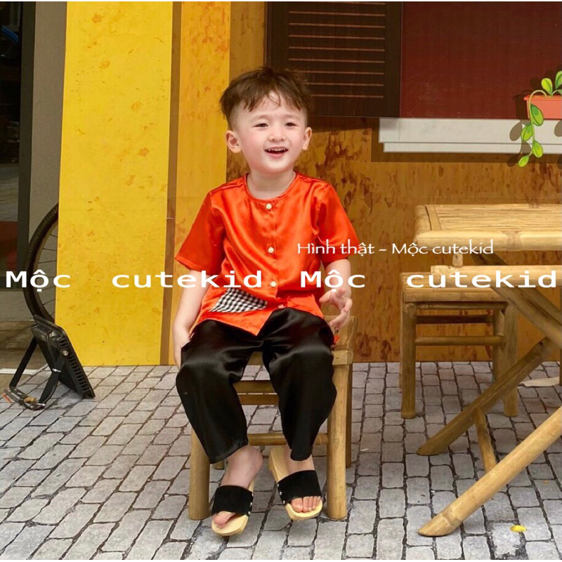 Bộ bà ba cho bé  - túi caro  - set đồ cho bé đi chơi, bộ quần áo đi chơi Lễ Hội cho bé