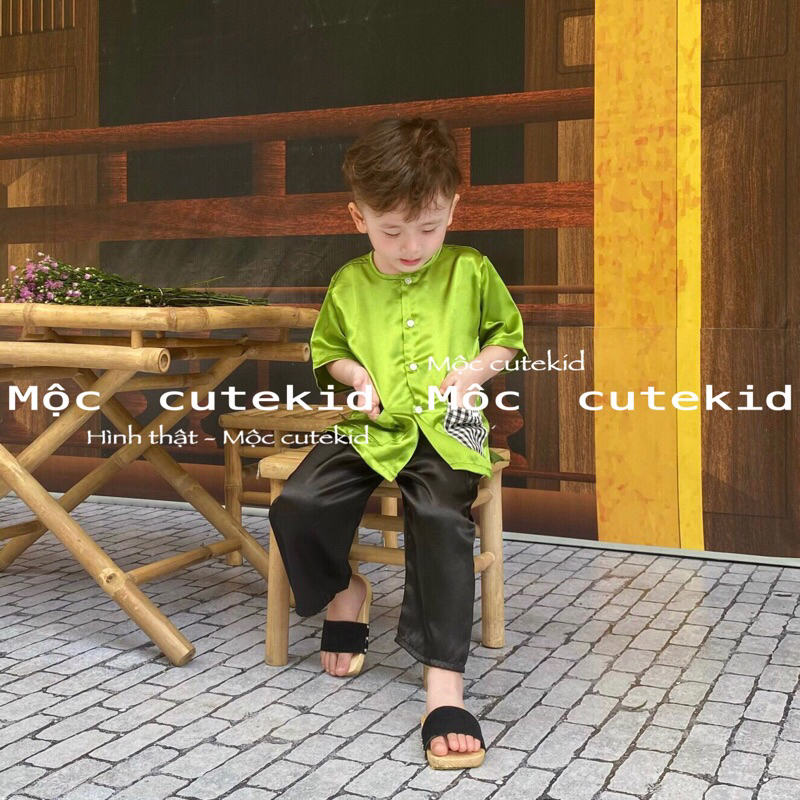 Bộ bà ba cho bé  - túi caro  - set đồ cho bé đi chơi, bộ quần áo đi chơi Lễ Hội cho bé