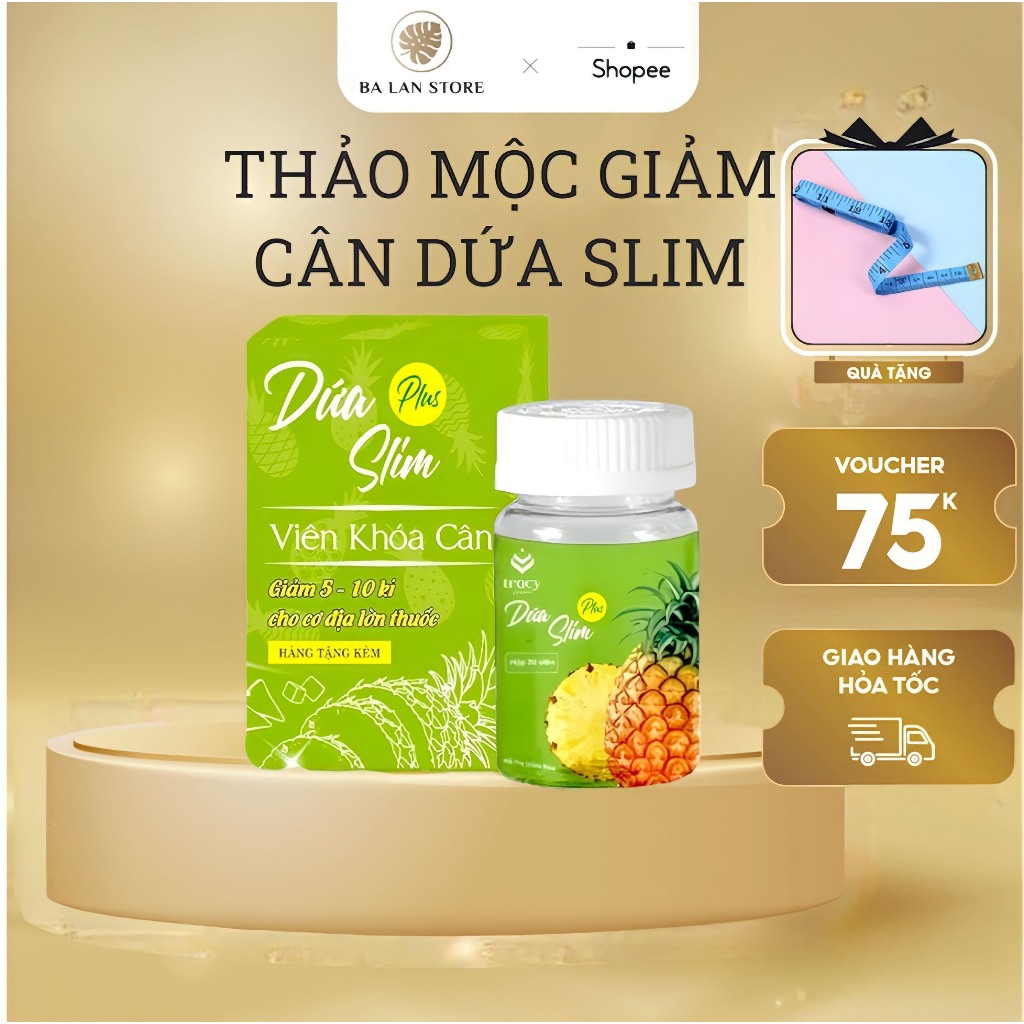 GIẢM CÂN DỨA SLIM PLUS 30 NGÀY KÈM KHOÁ CÂN - balan store