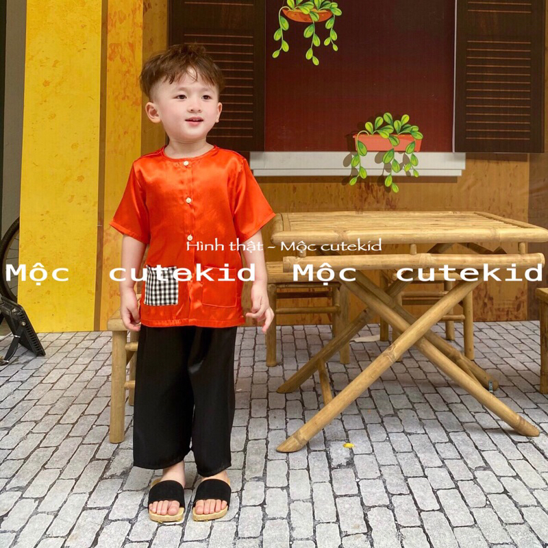 Bộ bà ba cho bé  - túi caro  - set đồ cho bé đi chơi, bộ quần áo đi chơi Lễ Hội cho bé