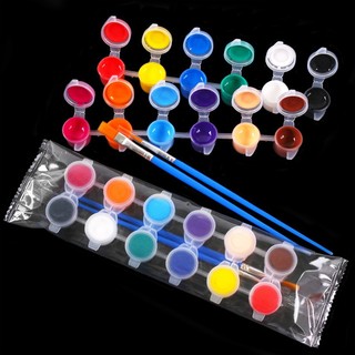 Vỉ Màu Nước 12 màu kèm 2 cọ .Màu arylic tô tranh tô tượng 3ml. vẽ lên gỗ.vải