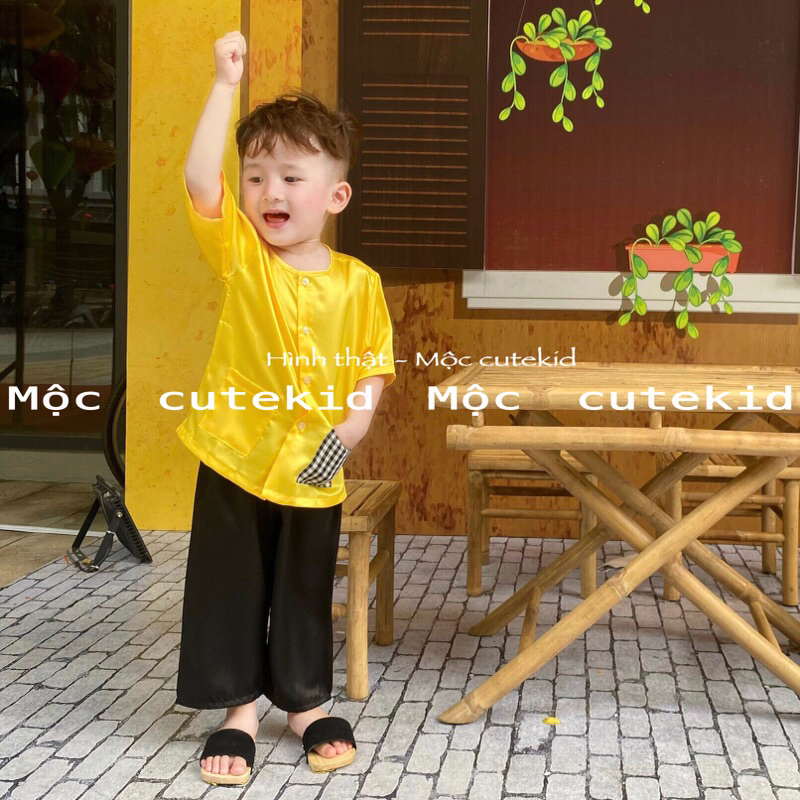 Bộ bà ba cho bé  - túi caro  - set đồ cho bé đi chơi, bộ quần áo đi chơi Lễ Hội cho bé