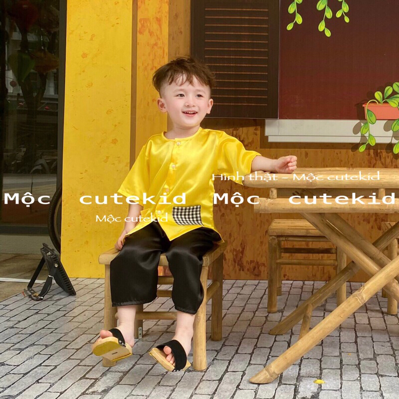 Bộ bà ba cho bé  - túi caro  - set đồ cho bé đi chơi, bộ quần áo đi chơi Lễ Hội cho bé