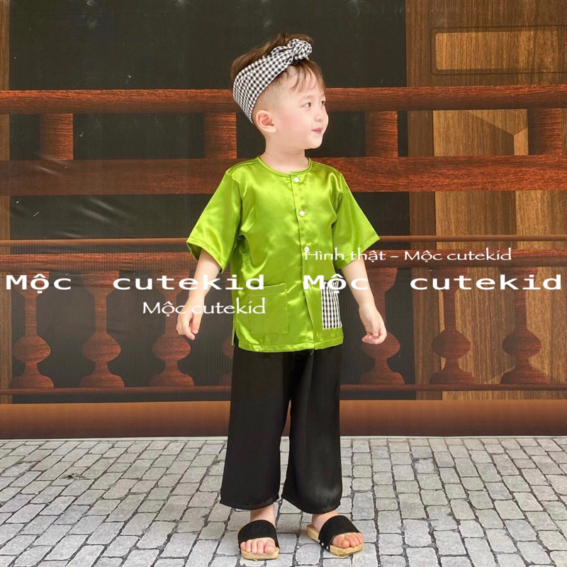 Bộ bà ba cho bé  - túi caro  - set đồ cho bé đi chơi, bộ quần áo đi chơi Lễ Hội cho bé