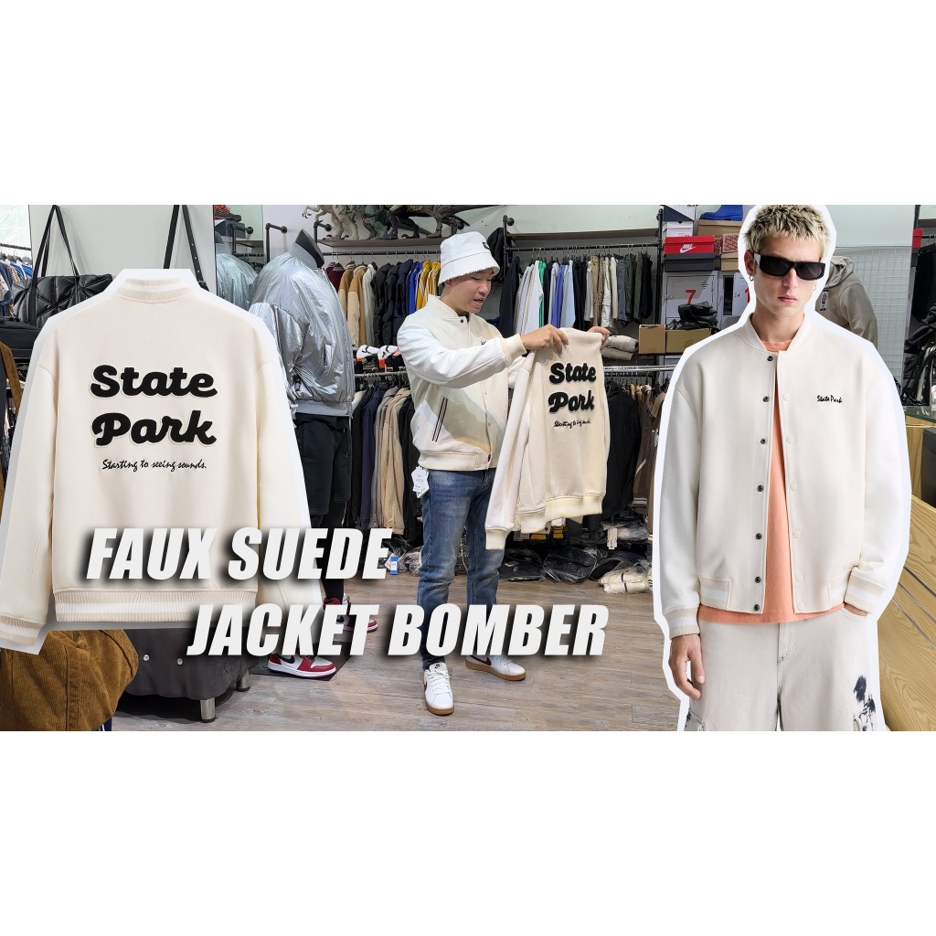 Áo Khoác Bomber Họa Tiết Cải Da Lộn - 2023AK96