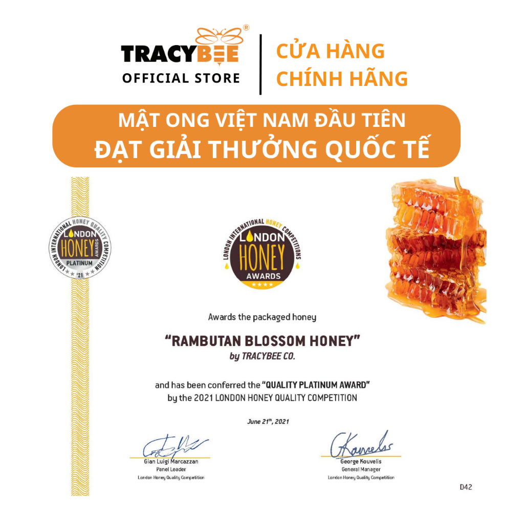 Mật ong chôm chôm Tracybee 350gr