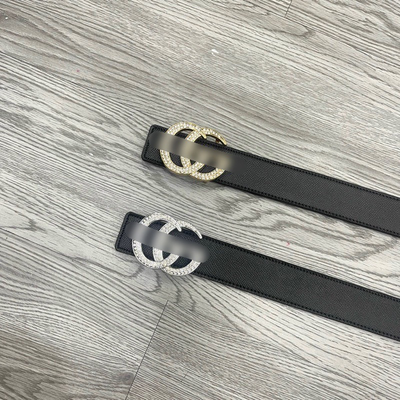 Thắt lưng da nam da PU dây đen sần mặt đúc chữ đính đá vàng bạc kiểu dáng đơn giản sang trọng TL12P