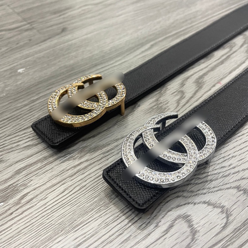 Thắt lưng da nam da PU dây đen sần mặt đúc chữ đính đá vàng bạc kiểu dáng đơn giản sang trọng TL12P