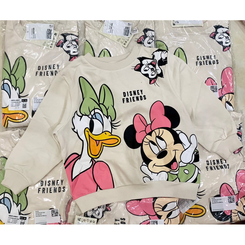 Áo nỉ trắng bé gái HM